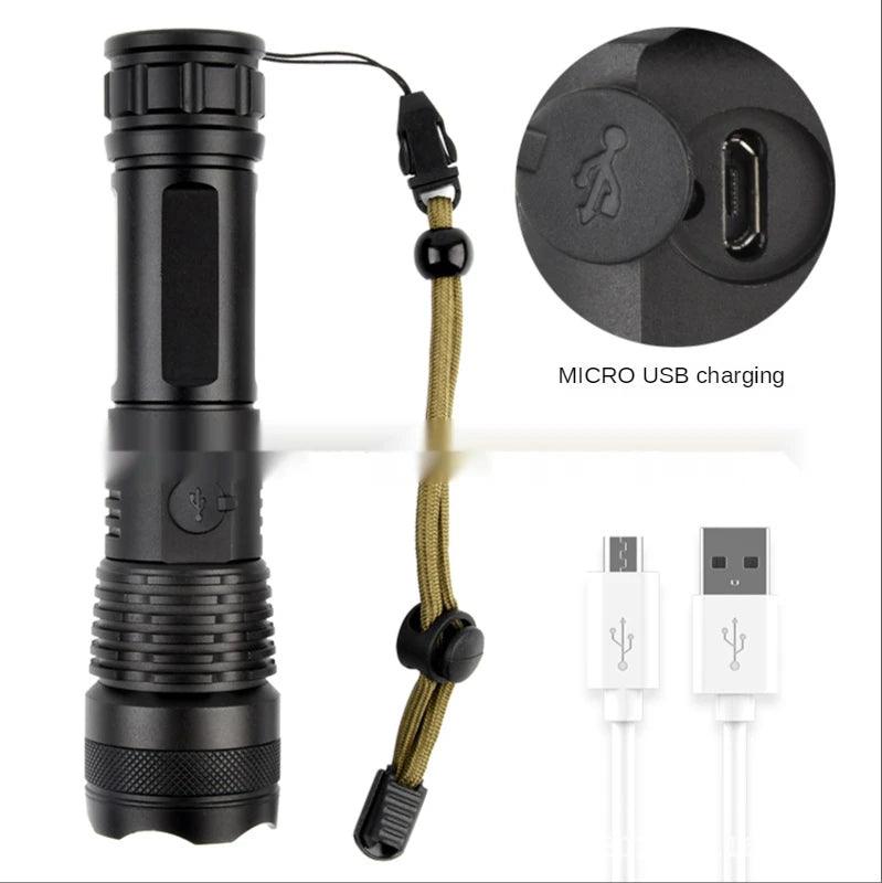 P50 FLASHLIGHT (26650 BATTERY) USB RECHARGEABLE - NeonSales South Africa