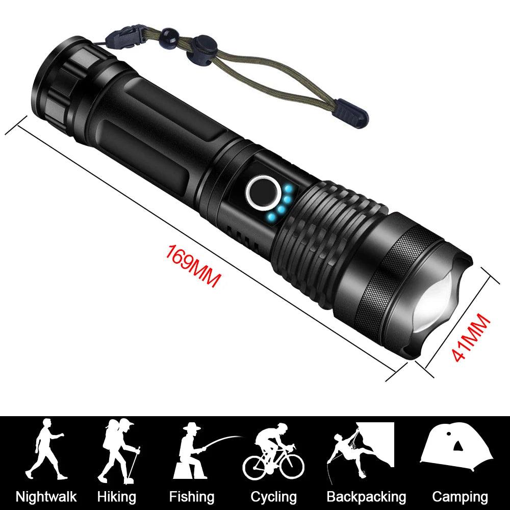 P50 FLASHLIGHT (26650 BATTERY) USB RECHARGEABLE - NeonSales South Africa