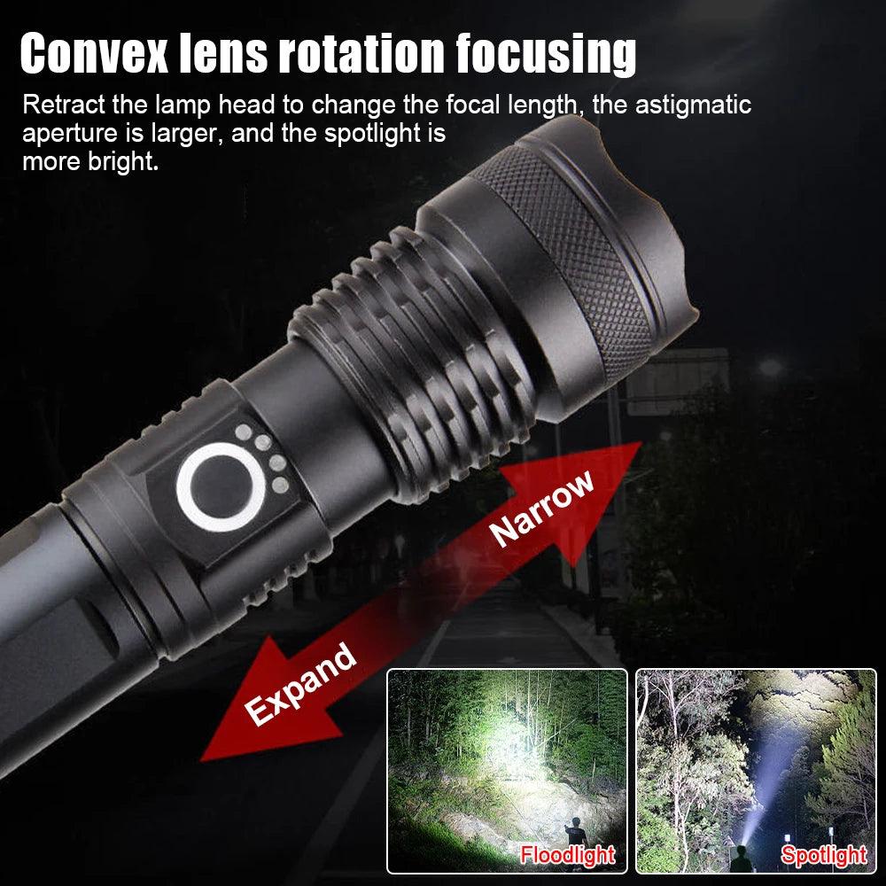 P50 FLASHLIGHT (26650 BATTERY) USB RECHARGEABLE - NeonSales South Africa