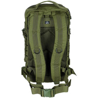 Olive drab tactical backpack rear view