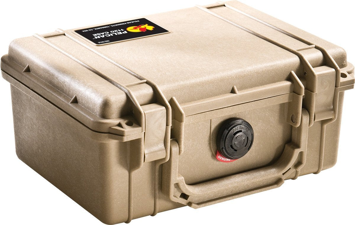 Pelican 1150 Protector Case Desert Tan angled exterior view