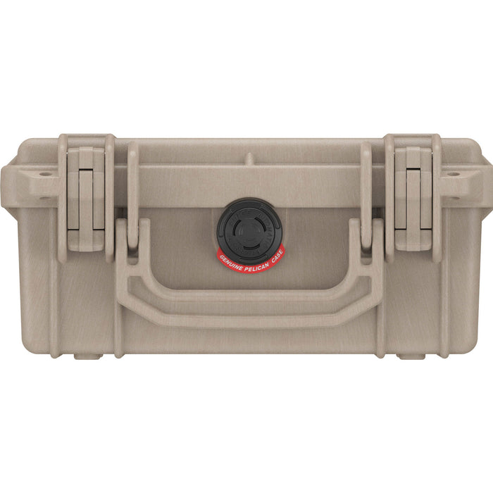 Pelican 1150 Protector Case Desert Tan front view with handle and latches