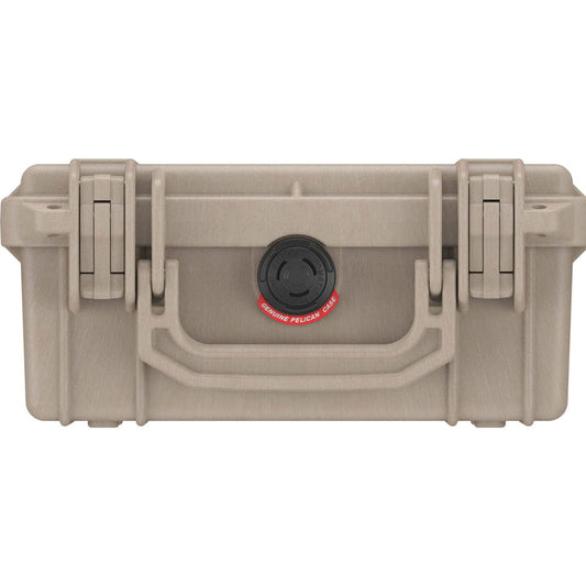 Pelican 1150 Protector Case Desert Tan front view with handle and latches