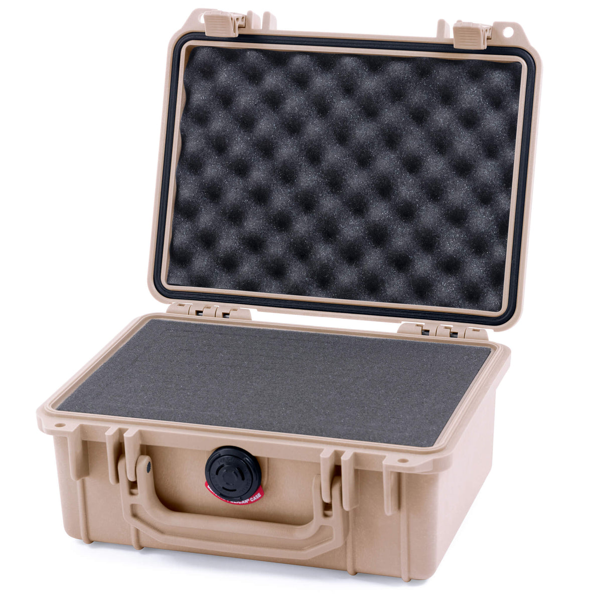 Pelican 1150 Protector Case Desert Tan open with foam interior