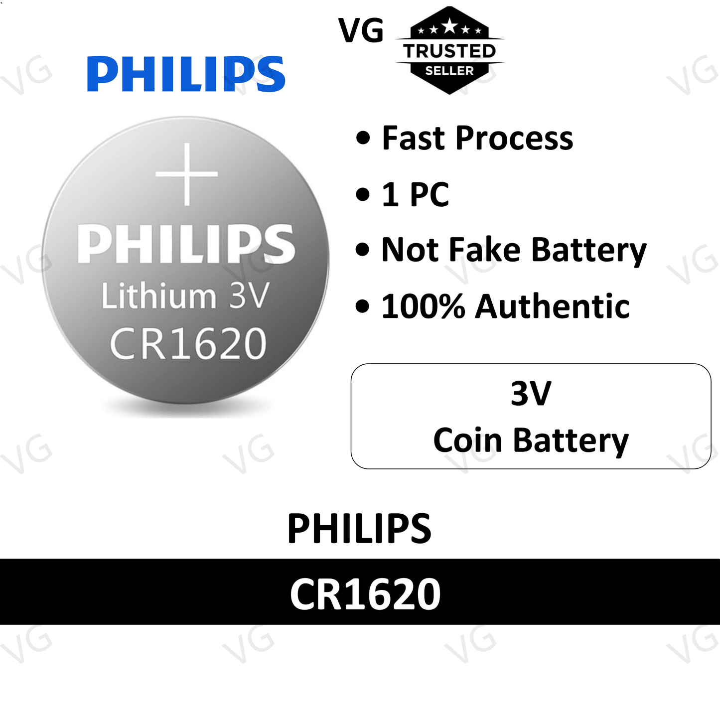 PHILIPS LITHIUM COIN CELL (CR1620) - 3V - NeonSales {{ shop.shopifyCountryName }}