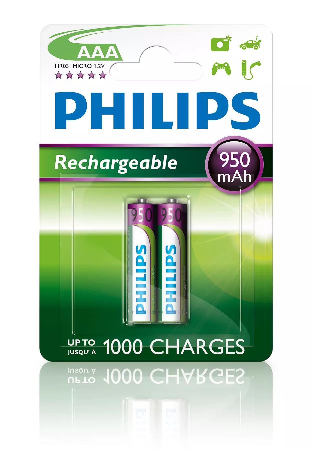 PHILIPS MULTILIFE NI-MH 950MAH AAA - 2's - NeonSales South Africa