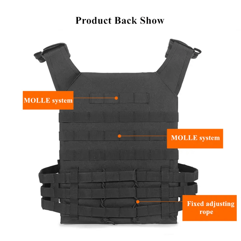 PLATE CARRIER VEST W/ FOAM INSERTS - BLACK - NeonSales {{ shop.shopifyCountryName }}