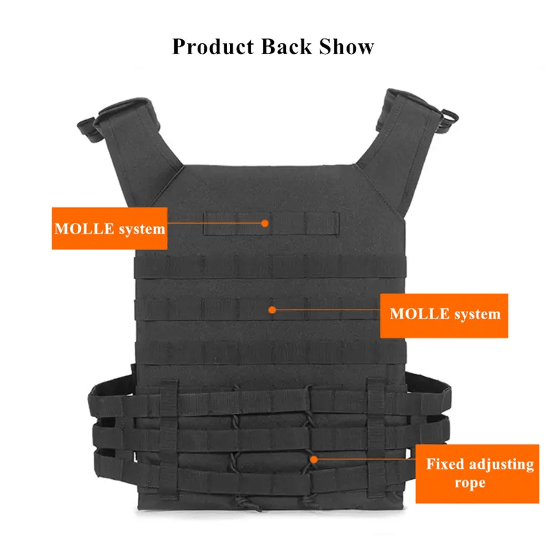 PLATE CARRIER VEST W/ FOAM INSERTS - BLACK - NeonSales South Africa