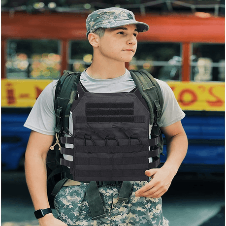 PLATE CARRIER VEST W/ FOAM INSERTS - BLACK - NeonSales South Africa