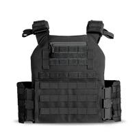 Black tactical plate carrier alternate front view