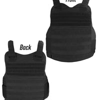 Black tactical carrier front and back view