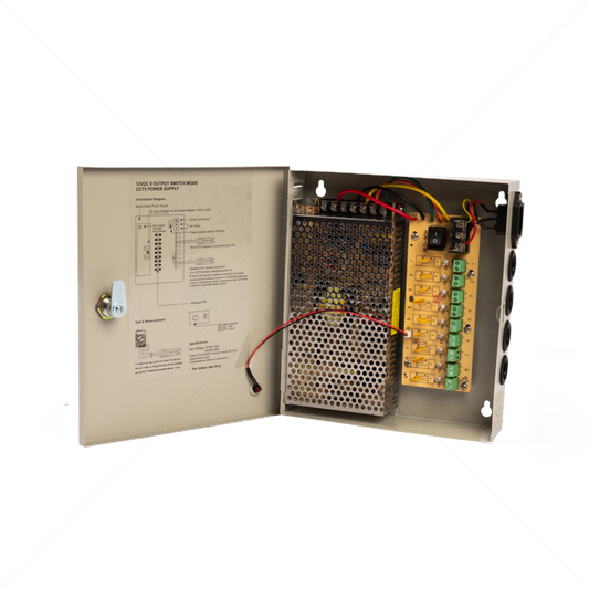 POWER SUPPLY CCTV 9WAY 10AMP DISTRIBUTION BOX PS64