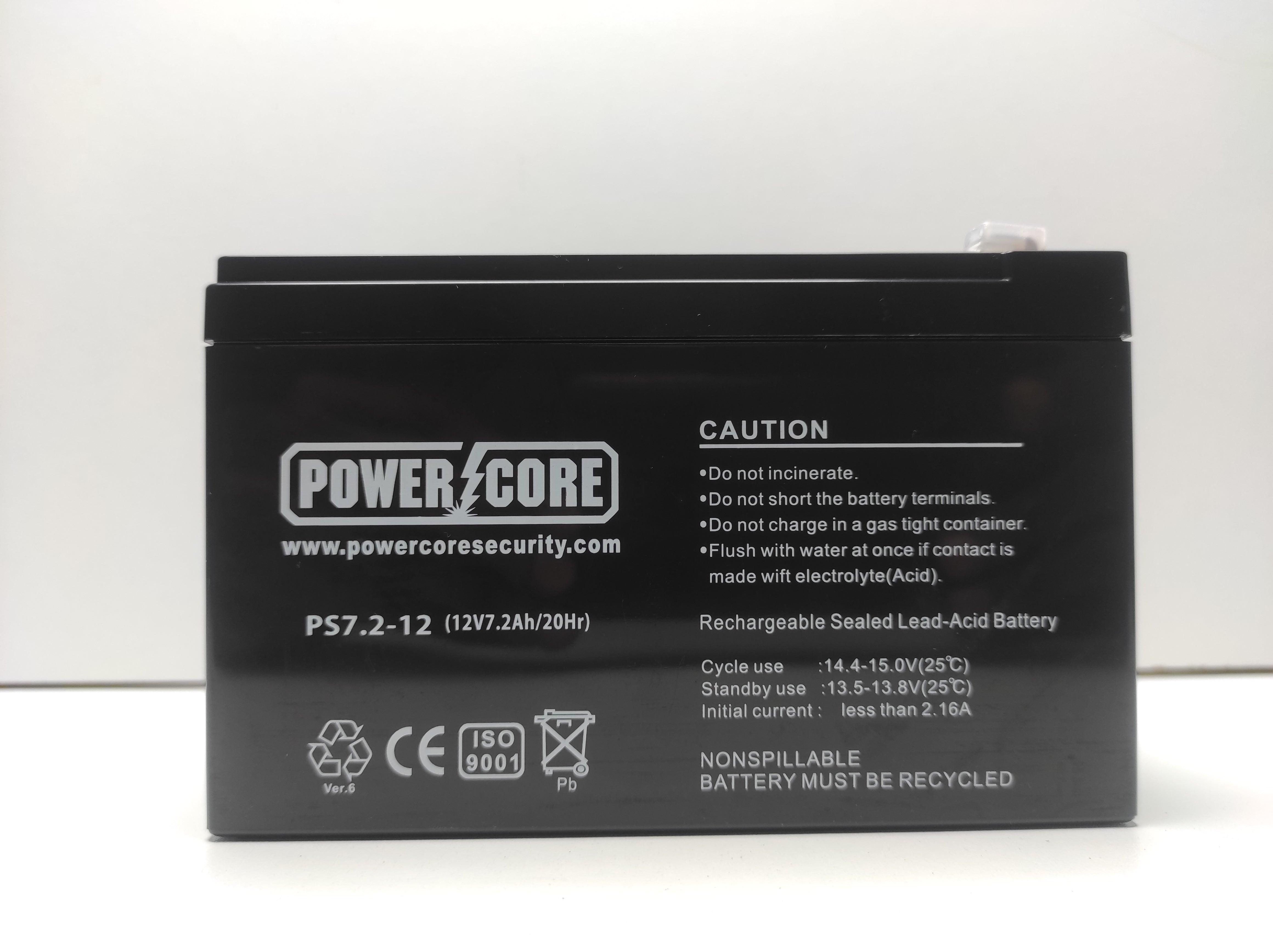 POWERCORE 12V 7A LEAD ACID BATTERY BA-12V7.2 - NeonSales {{ shop.shopifyCountryName }}