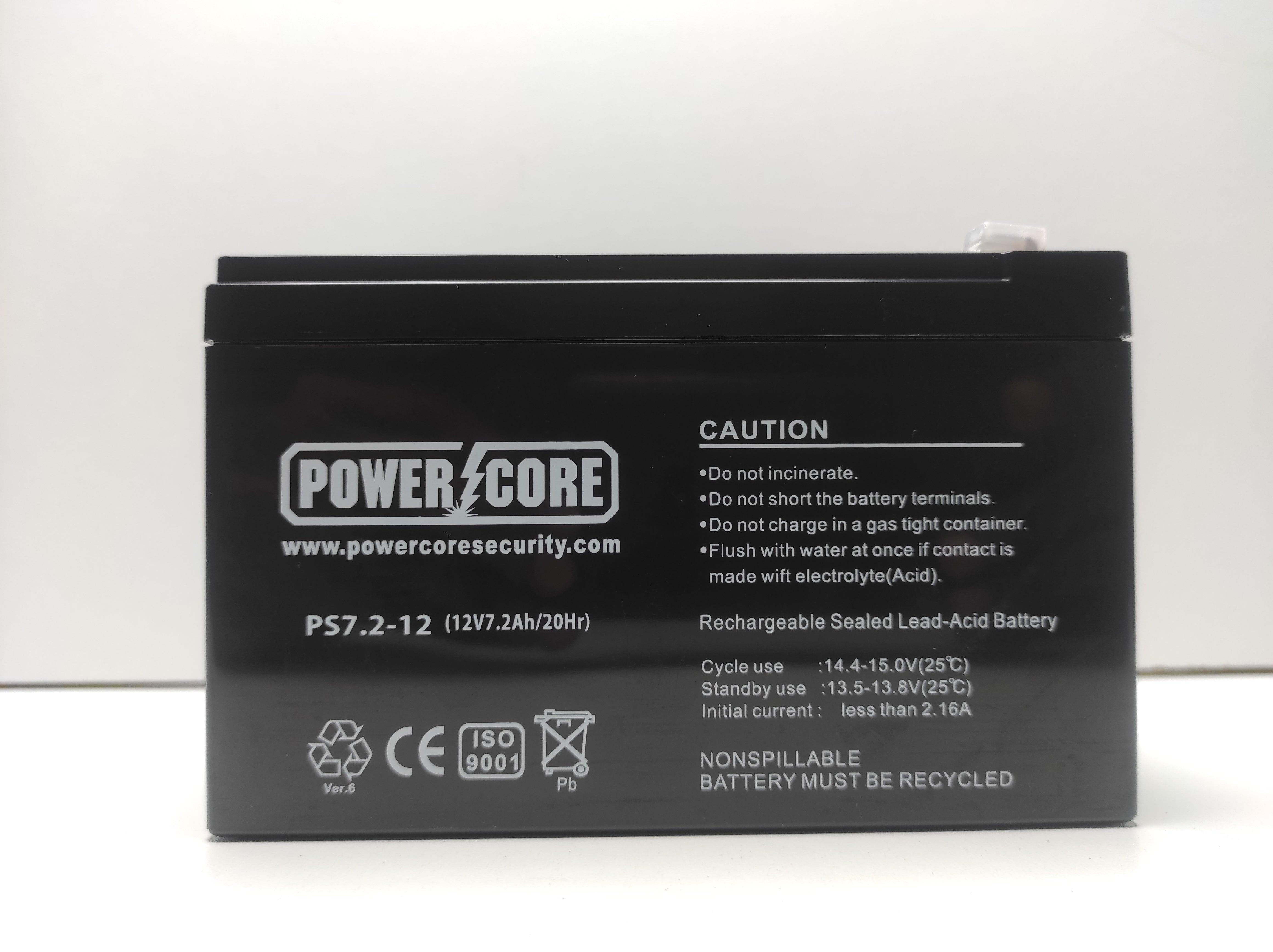 POWERCORE 12V 7A LEAD ACID BATTERY BA-12V7.2 - NeonSales South Africa