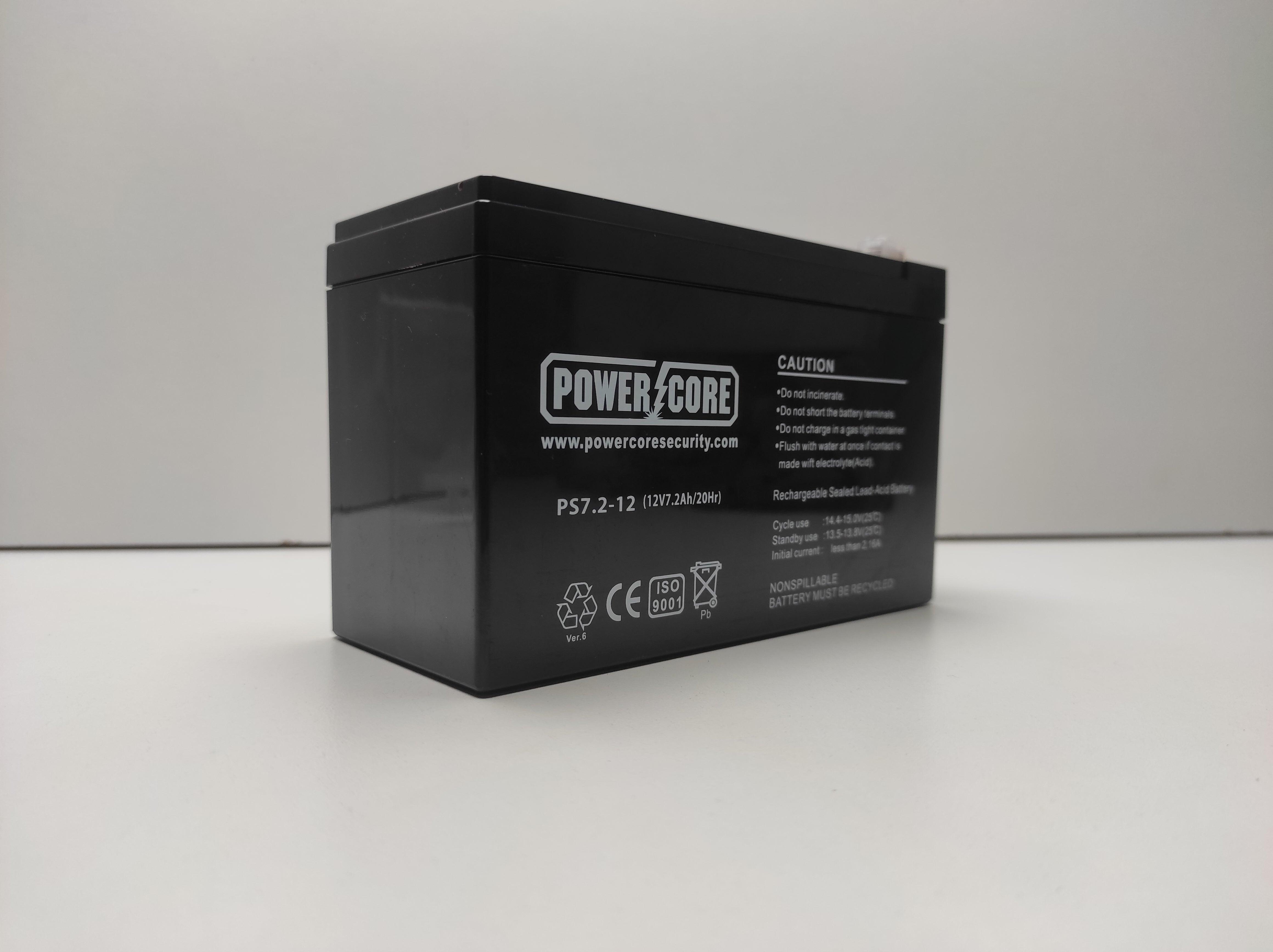 POWERCORE 12V 7A LEAD ACID BATTERY BA-12V7.2 - NeonSales South Africa