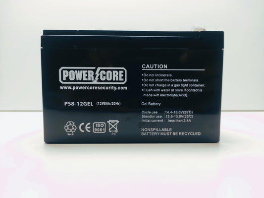 POWERCORE 12V 8A GEL BATTERY - NeonSales {{ shop.shopifyCountryName }}