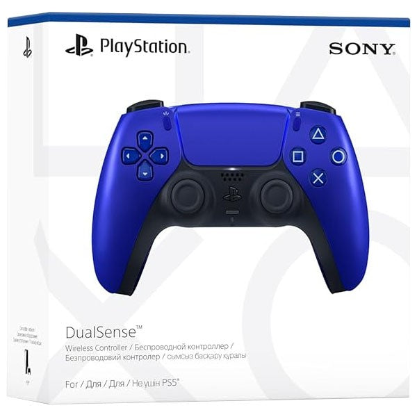 Sony DualSense Cobalt Blue wireless controller - boxed front view