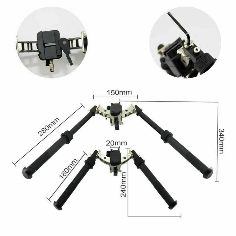 QD PICATINNY MOUNTED WIDE STANCE BIPOD - BLACK - NeonSales South Africa