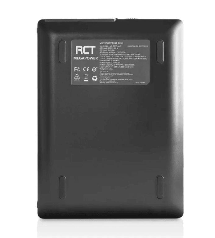 RCT MEGAPOWER PBS54AC LITHIUM AC POWER BANK - 5360 - NeonSales South Africa