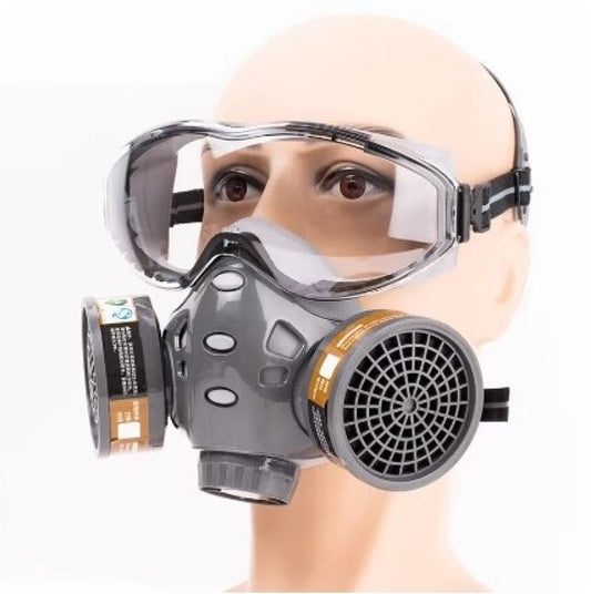 GAS MASK WITH SAFETY GOOGLES & DUST RESPIRATOR - NeonSales {{ shop.shopifyCountryName }}