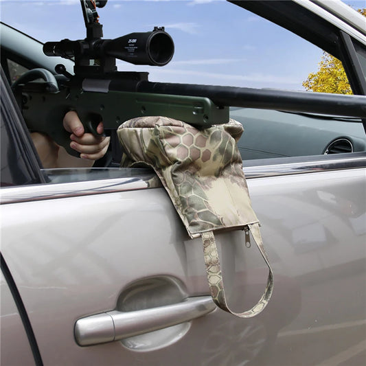 Vehicle door shooting rest camo representative view