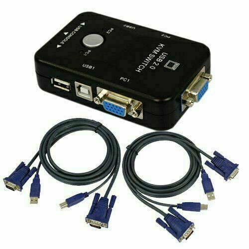 REXTRON UMH2C - representative 2-port USB VGA KVM cable layout
