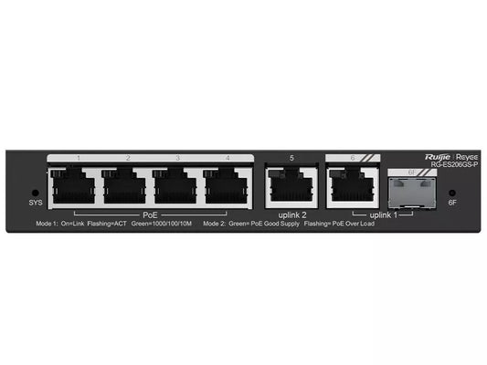 RUIJIE 4 PORT + 1 SFP POE SWITCH - RG-E206GS-P - NeonSales {{ shop.shopifyCountryName }}