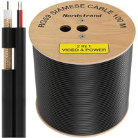 RG59 plus power black CCTV cable 100m reel