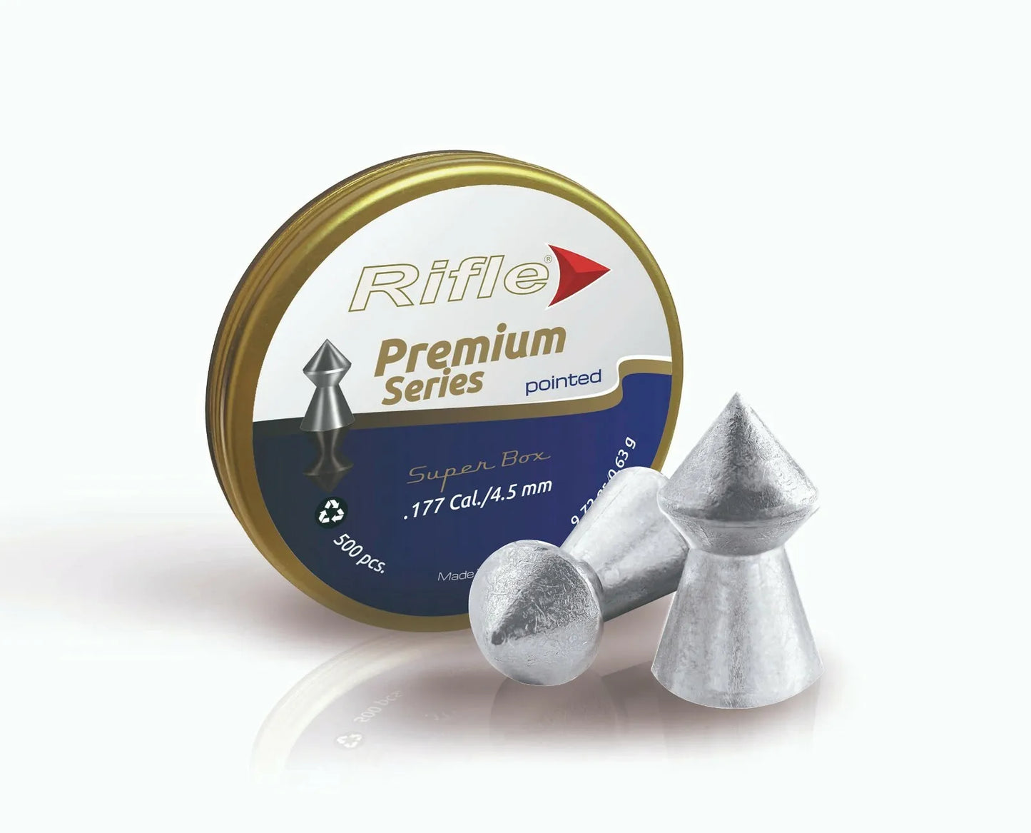 RIFLE PREMIUM POINTED PELLETS (9.72GR) .177- 500's - NeonSales {{ shop.shopifyCountryName }}