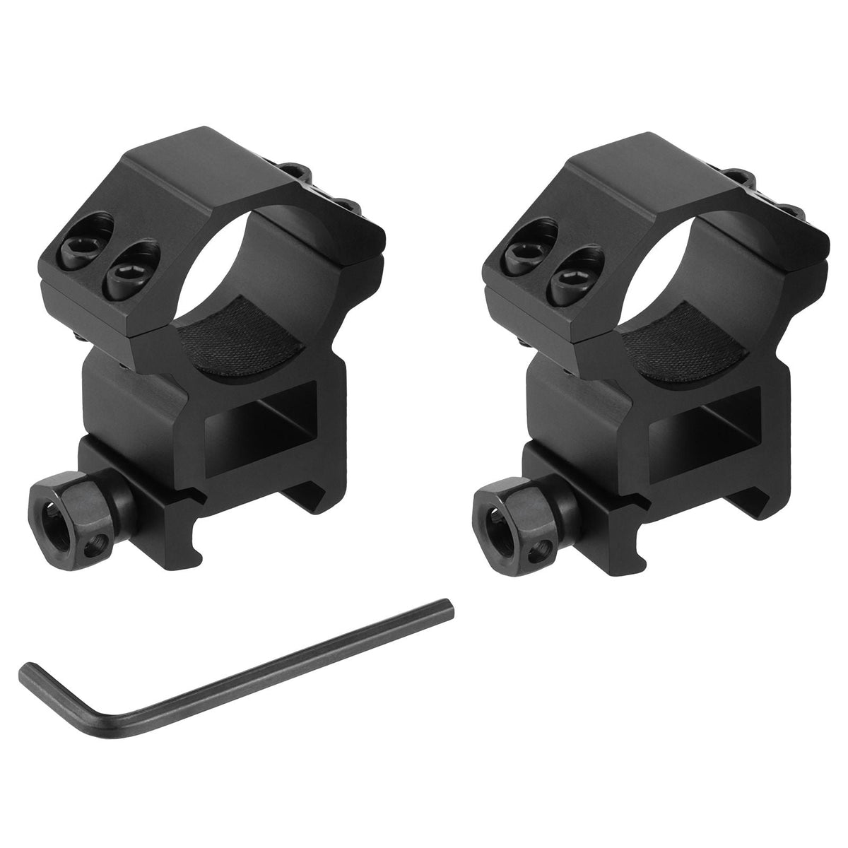 1" PICATINNY HIGH MOUNT RING SET - 2 PCE