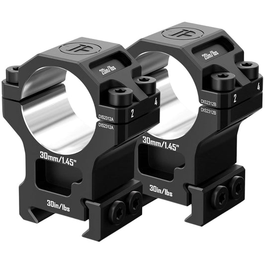30MM PICATINNY HIGH MOUNT RING SET - 2 PCE