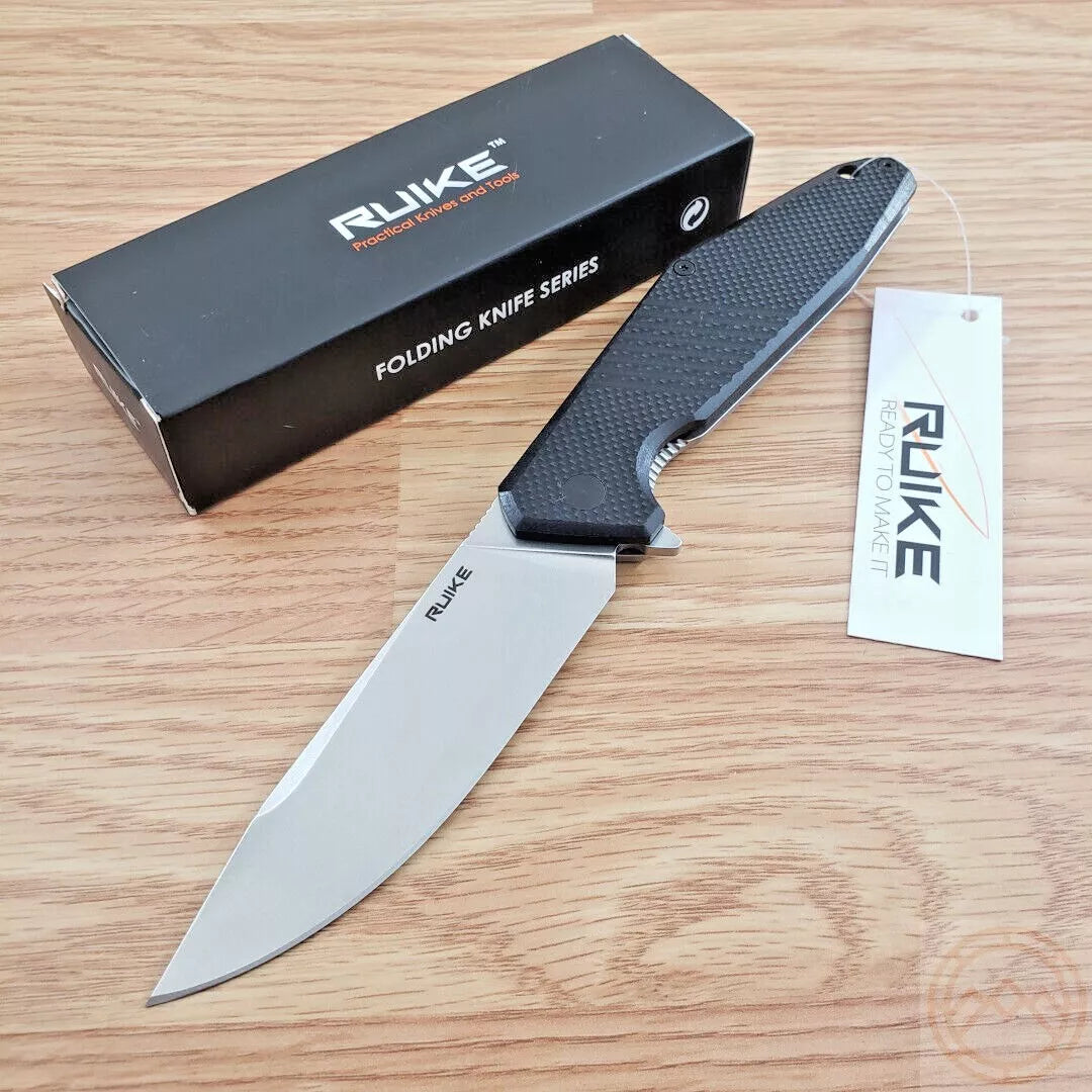 RUIKE KNIFE G10 BLACK FOLDING KNIFE D191-B