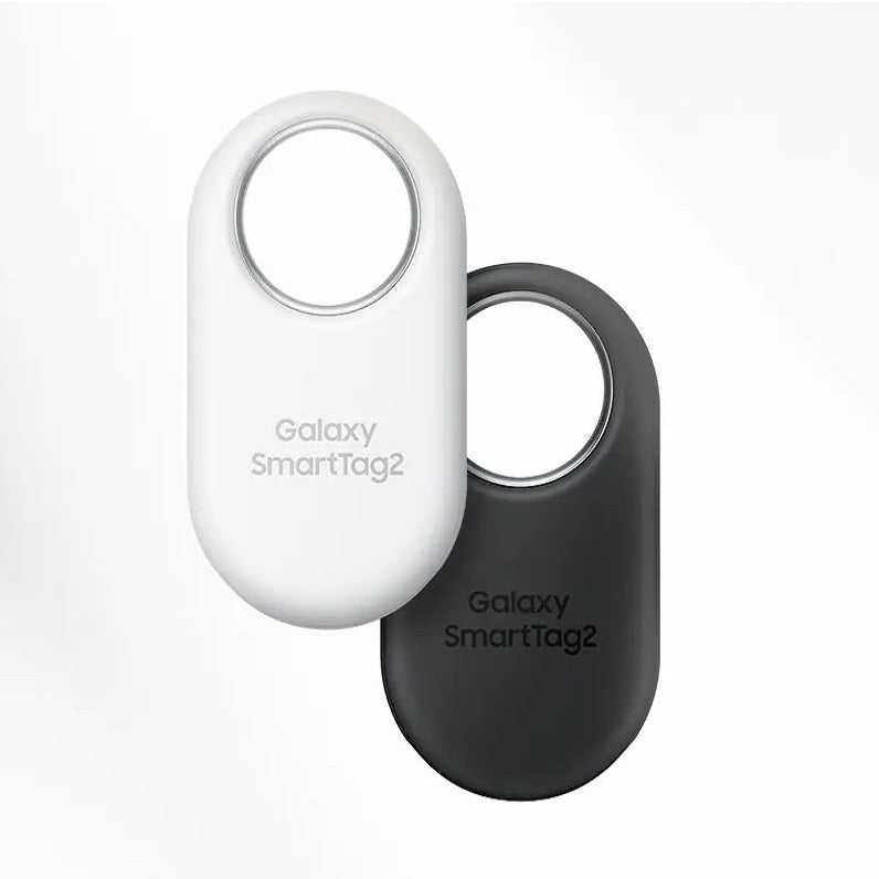 Samsung SmartTag2 black and white colour options shown; listing sells one unit, colour confirmation pending