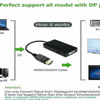 ANDOWL Q-DP3 DISPLAYPORT ADAPTER-4K HDMI/VGA/DVI