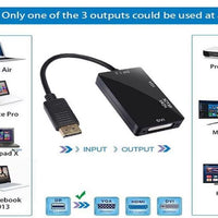 ANDOWL Q-DP3 DISPLAYPORT ADAPTER-4K HDMI/VGA/DVI