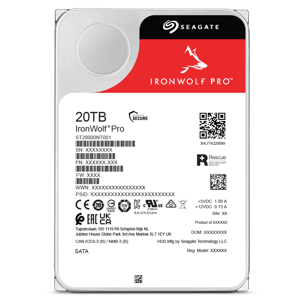 SEAGATE 20TB HDD NAS IRONWOLF PRO 3.5 INCH SIZE SA