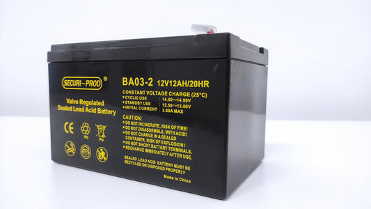 SECURI-PROD 12V 12AH LEAD ACID BATTERY - NeonSales {{ shop.shopifyCountryName }}