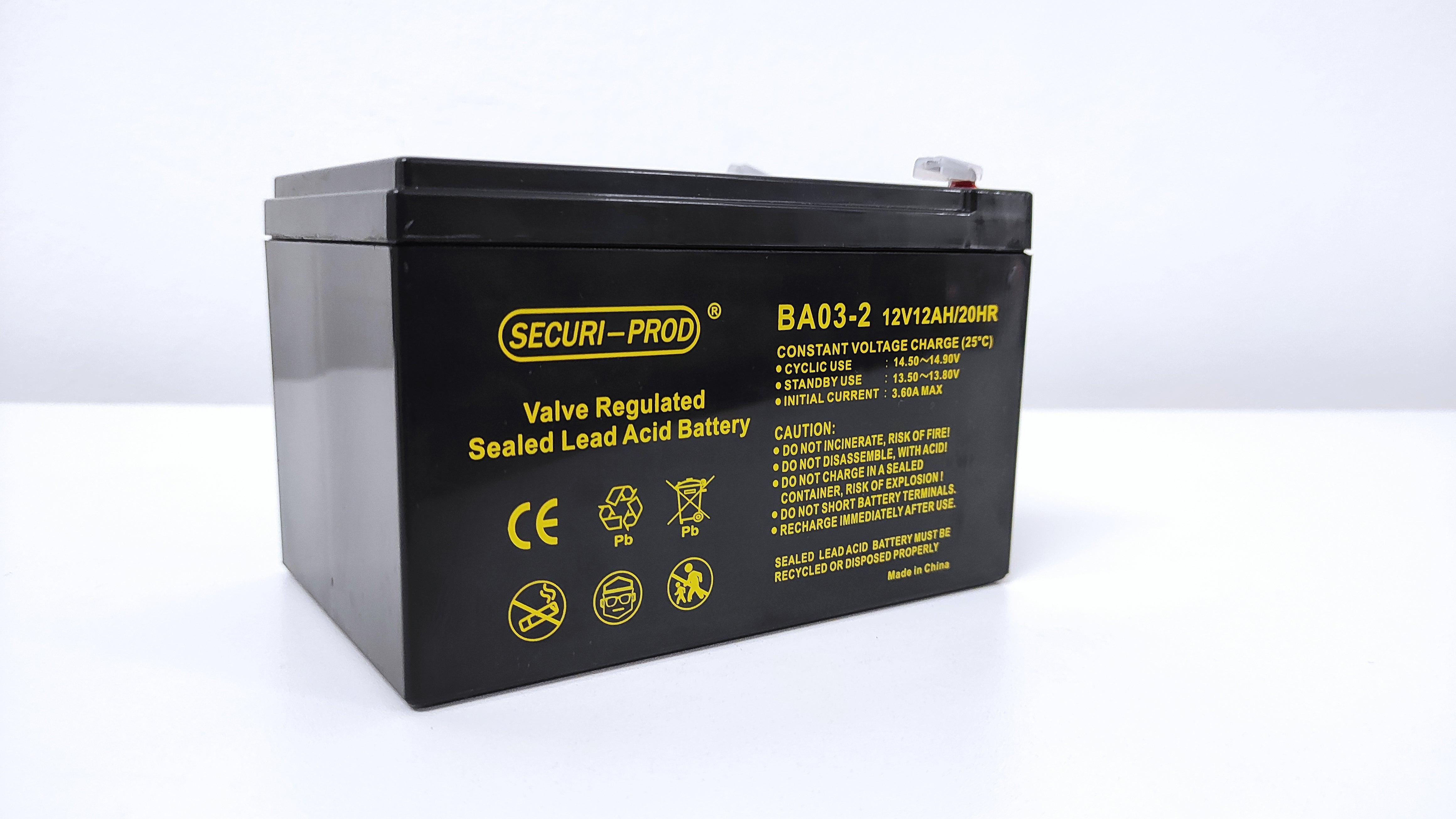 SECURI-PROD 12V 12AH LEAD ACID BATTERY - NeonSales {{ shop.shopifyCountryName }}