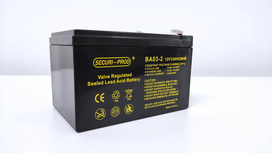 SECURI-PROD 12V 12AH LEAD ACID BATTERY - NeonSales {{ shop.shopifyCountryName }}