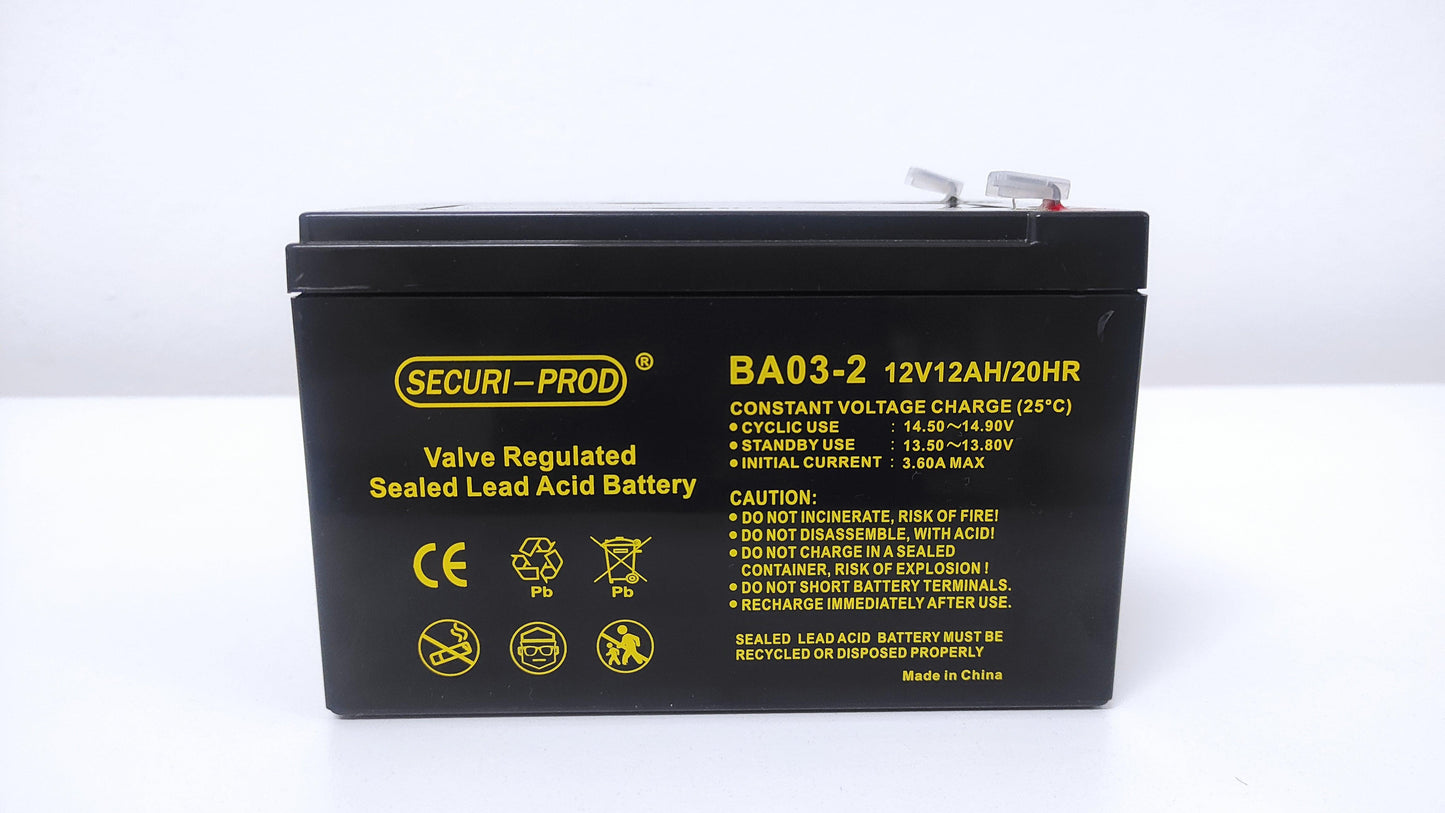 SECURI-PROD 12V 12AH LEAD ACID BATTERY - NeonSales {{ shop.shopifyCountryName }}