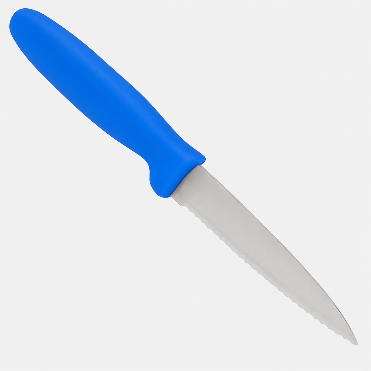 Blue serrated paring knife