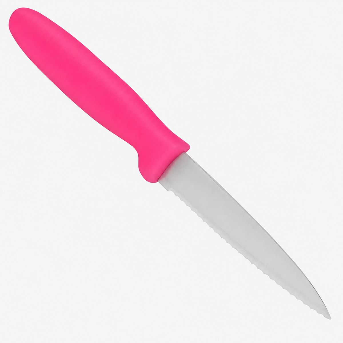 Pink serrated paring knife