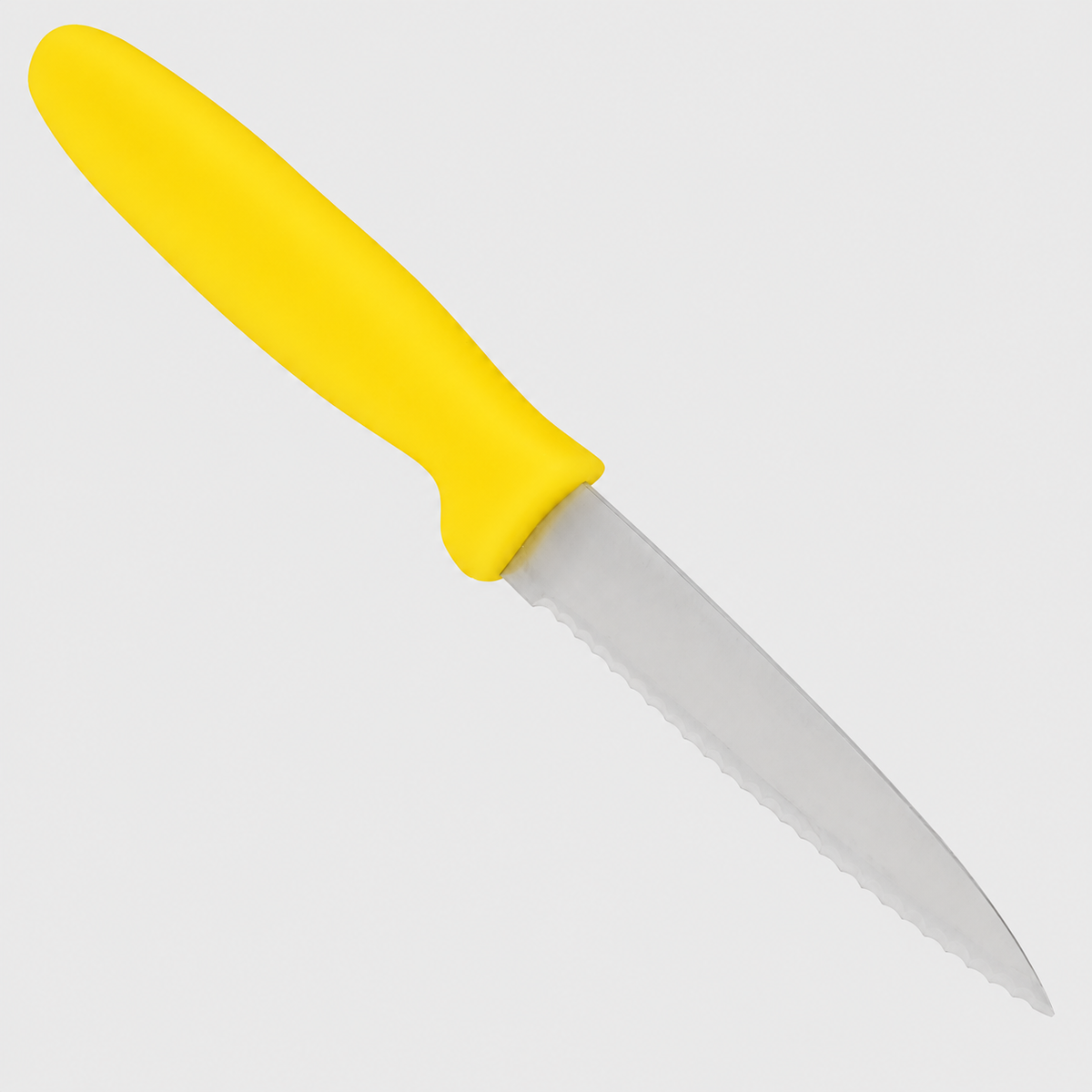 Yellow serrated paring knife