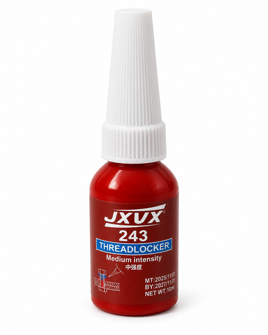 JXUVX 243 medium intensity threadlocker 10ml front view