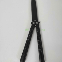 SLIMLINE BUTTERFLY KNIFE WITH CLIP EDGE - BLACK - NeonSales {{ shop.shopifyCountryName }}