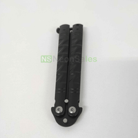 SLIMLINE BUTTERFLY KNIFE WITH CLIP EDGE - BLACK - NeonSales {{ shop.shopifyCountryName }}