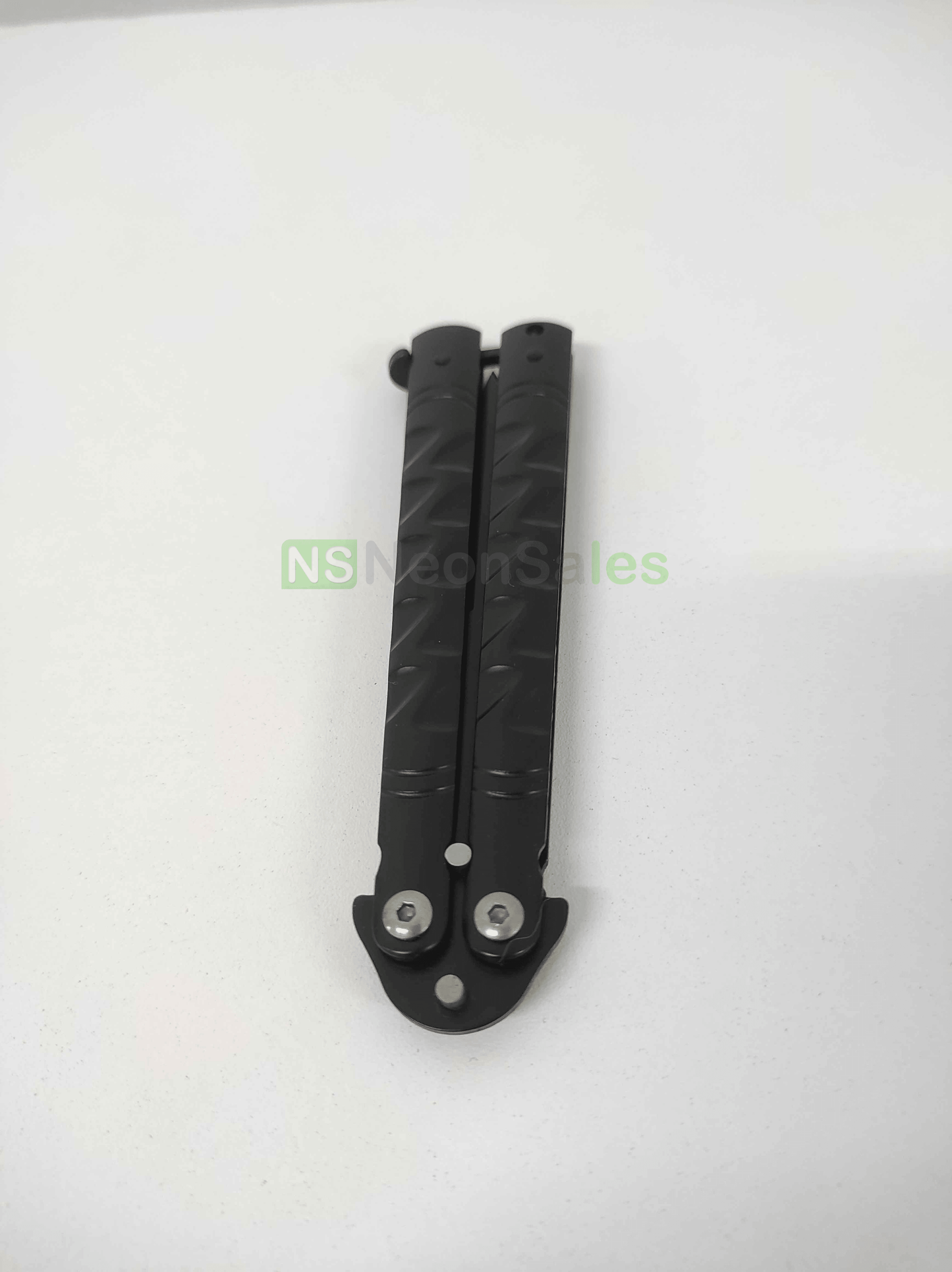 SLIMLINE BUTTERFLY KNIFE WITH CLIP EDGE - BLACK - NeonSales {{ shop.shopifyCountryName }}