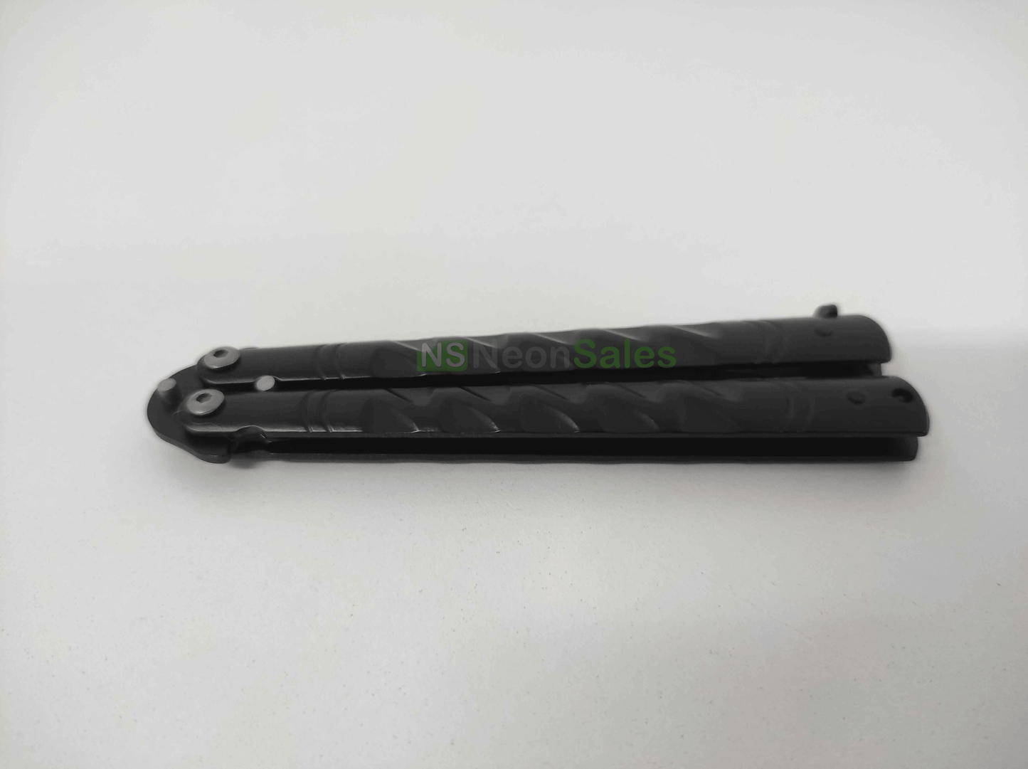 SLIMLINE BUTTERFLY KNIFE WITH CLIP EDGE - BLACK - NeonSales {{ shop.shopifyCountryName }}
