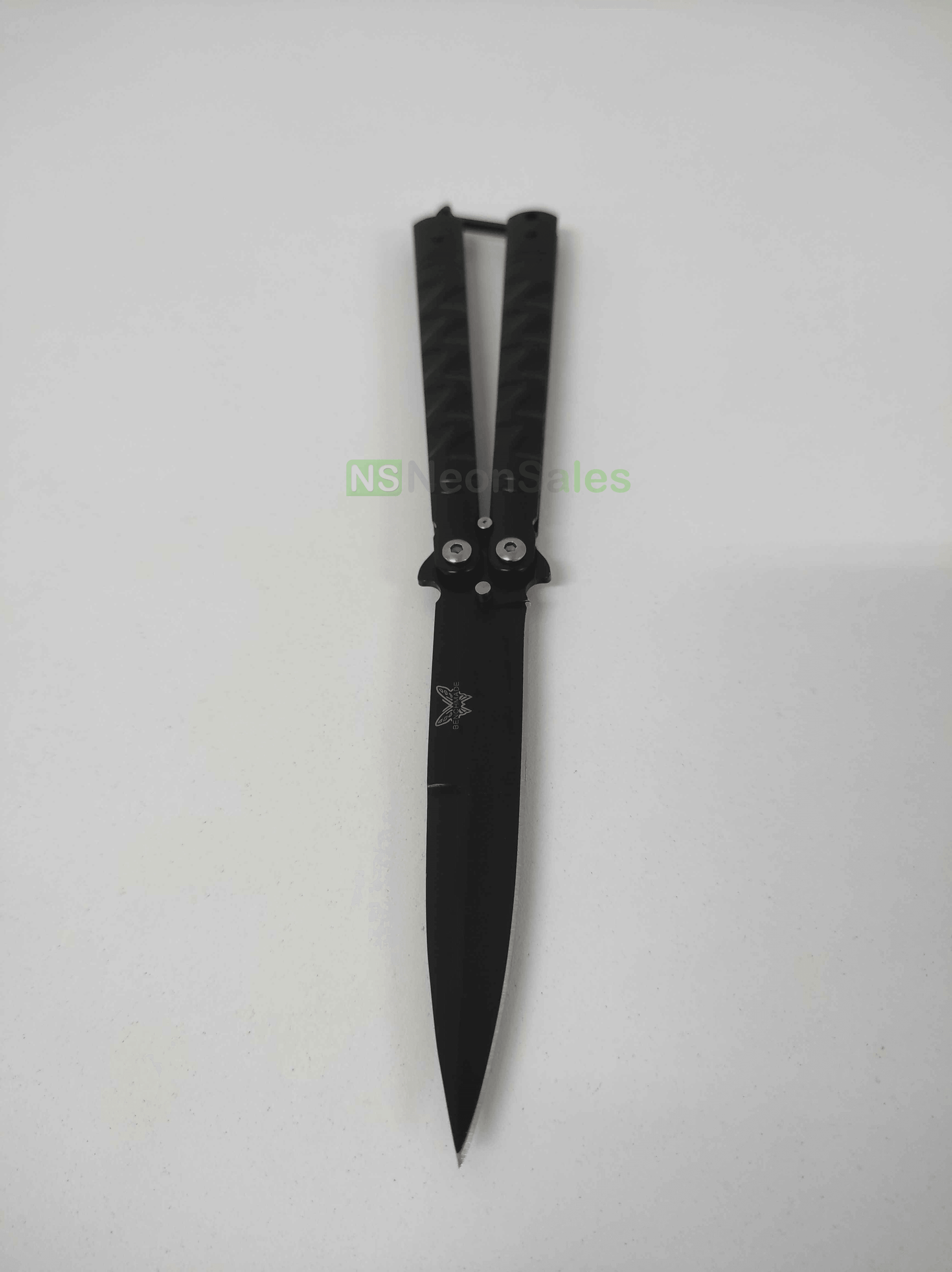 SLIMLINE BUTTERFLY KNIFE WITH CLIP EDGE - BLACK - NeonSales {{ shop.shopifyCountryName }}