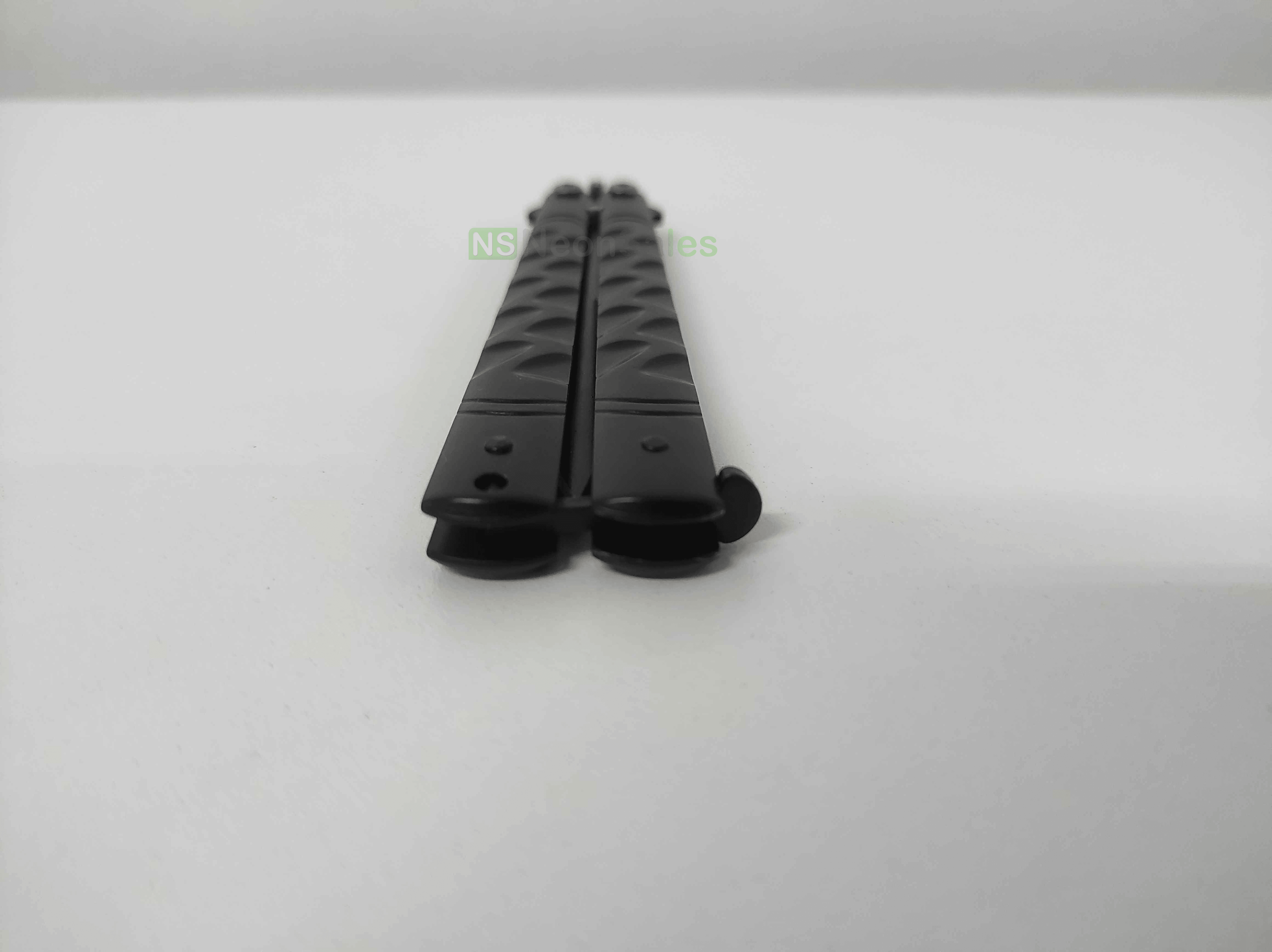 SLIMLINE BUTTERFLY KNIFE WITH CLIP EDGE - BLACK - NeonSales {{ shop.shopifyCountryName }}